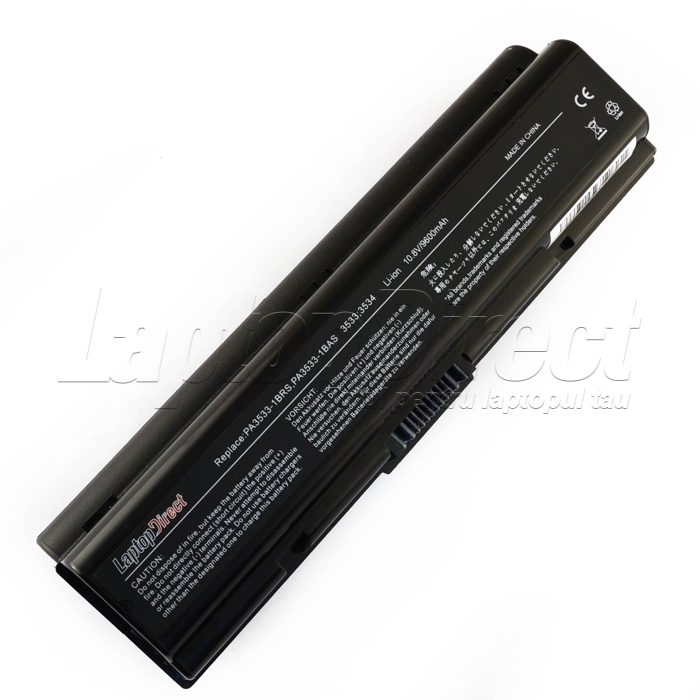 thumbnail image 2 of 9-Cell 7800mAh Laptop Battery For Toshiba Satellite L305 L505 A205 A505 - PA3534U-1BRS Compatible 2 of 5