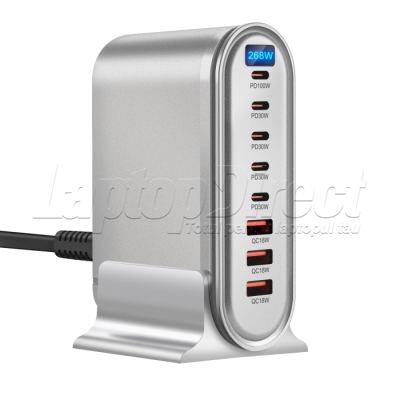 Stație de încărcare GaN 268W — porturile USB-C și USB-A