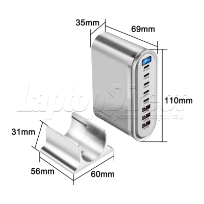 Stație de încărcare GaN 268W — dimensiuni