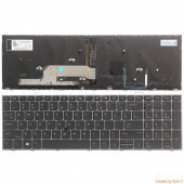 Tastatura Laptop HP Zbook 15U G5 iluminata cu rama argintie